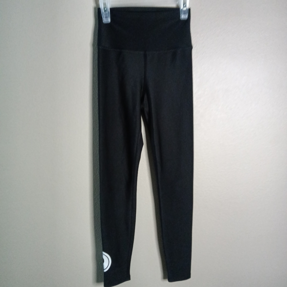 Pure Barre High Waist Leggings Solid Black Full Length Stretch Yoga Size S